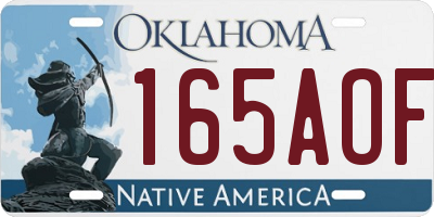 OK license plate 165AOF