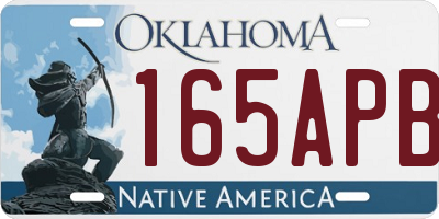 OK license plate 165APB