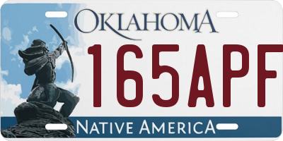 OK license plate 165APF
