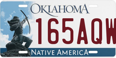 OK license plate 165AQW