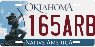 OK license plate 165ARB