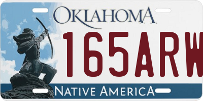 OK license plate 165ARW