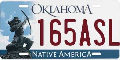 OK license plate 165ASL