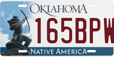 OK license plate 165BPW