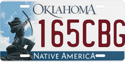 OK license plate 165CBG