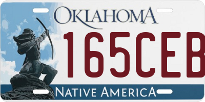 OK license plate 165CEB