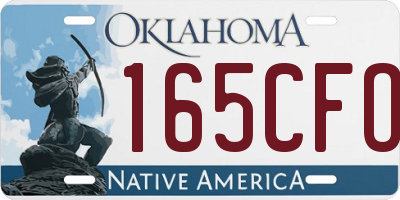OK license plate 165CFO