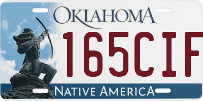 OK license plate 165CIF