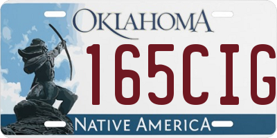 OK license plate 165CIG