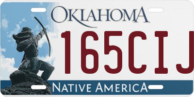 OK license plate 165CIJ