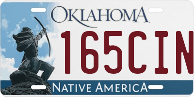OK license plate 165CIN