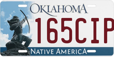 OK license plate 165CIP