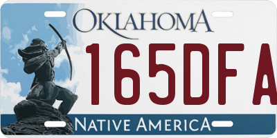 OK license plate 165DFA