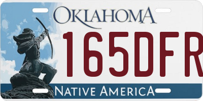 OK license plate 165DFR