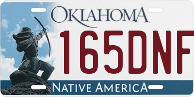 OK license plate 165DNF