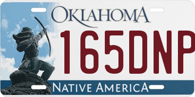 OK license plate 165DNP