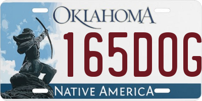 OK license plate 165DOG