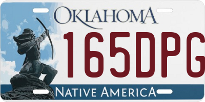OK license plate 165DPG