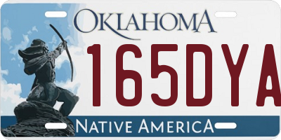 OK license plate 165DYA
