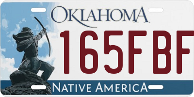OK license plate 165FBF