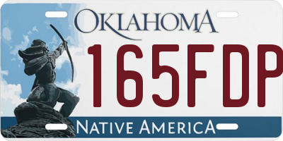 OK license plate 165FDP