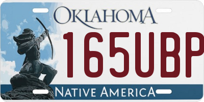 OK license plate 165UBP