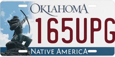 OK license plate 165UPG