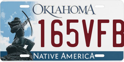 OK license plate 165VFB