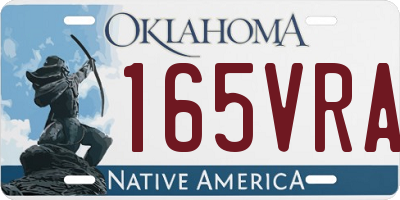 OK license plate 165VRA