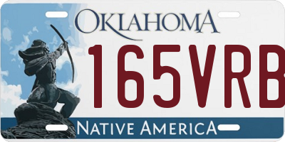 OK license plate 165VRB