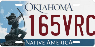 OK license plate 165VRC
