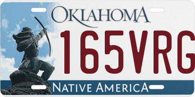 OK license plate 165VRG