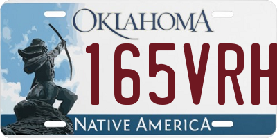 OK license plate 165VRH