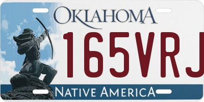 OK license plate 165VRJ