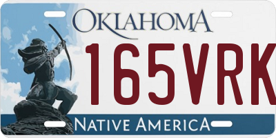 OK license plate 165VRK