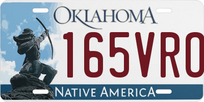 OK license plate 165VRO
