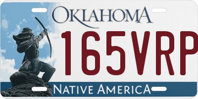 OK license plate 165VRP