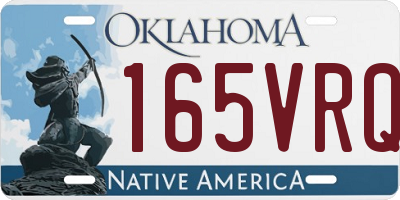 OK license plate 165VRQ