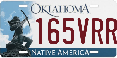 OK license plate 165VRR