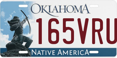 OK license plate 165VRU