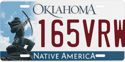OK license plate 165VRW