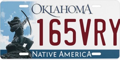 OK license plate 165VRY