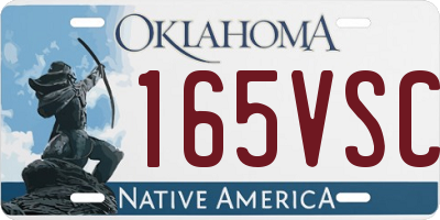 OK license plate 165VSC