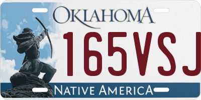 OK license plate 165VSJ