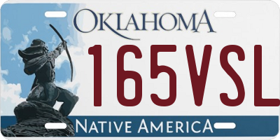 OK license plate 165VSL