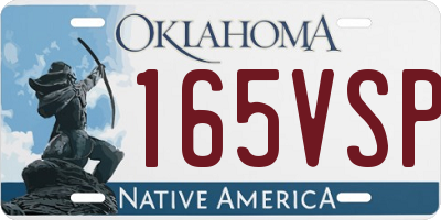 OK license plate 165VSP