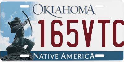 OK license plate 165VTC