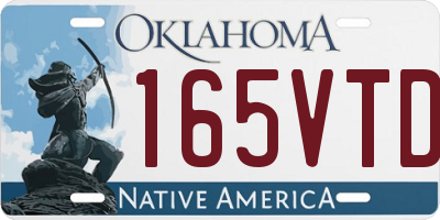 OK license plate 165VTD