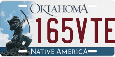 OK license plate 165VTE