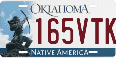 OK license plate 165VTK